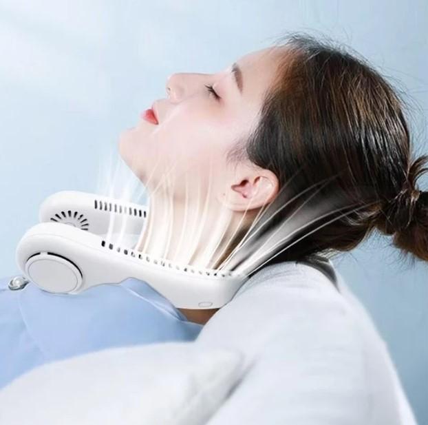 Вентилятор на шию портативний Neck Cooler з акумулятором 4000 mAh Білий (23645db3) - фото 4