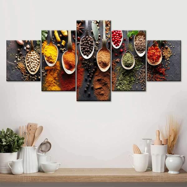 Модульная картина Пряный вкус Индии из пяти частей 162x72 см (M5_L_9)