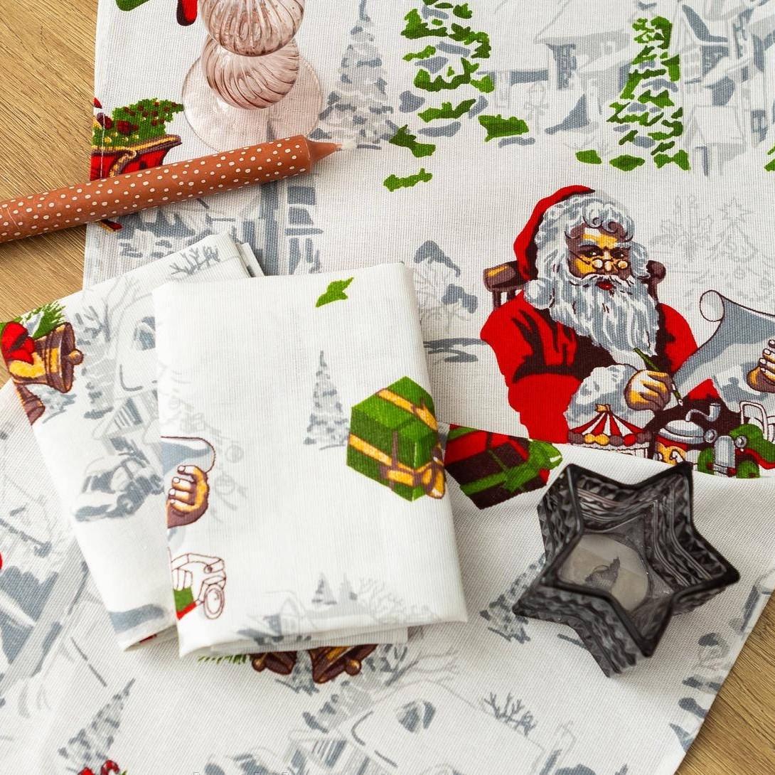 Набор полотенец для кухни SUNROZ Санта рогожка 35x70 см 5 шт. (LP-974)