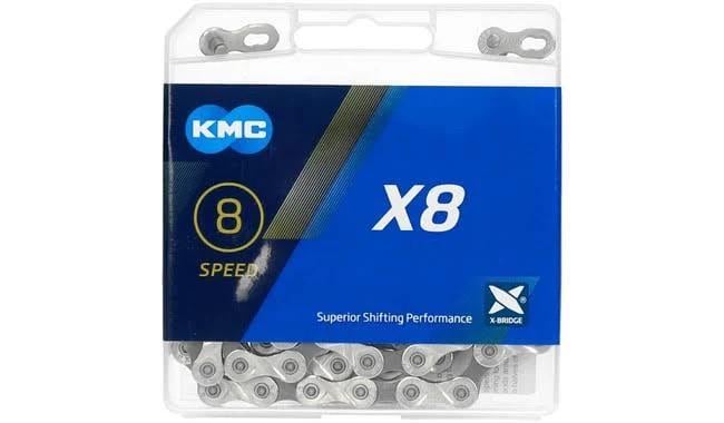 Цепь велосипедная KMC X-8 116 звеньев Silver/Black (KMC X-8 116)