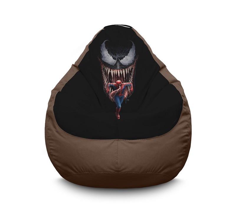 Кресло мешок iPuff Venom Spider-man Оксфорд XL 80x110 см Коричневый