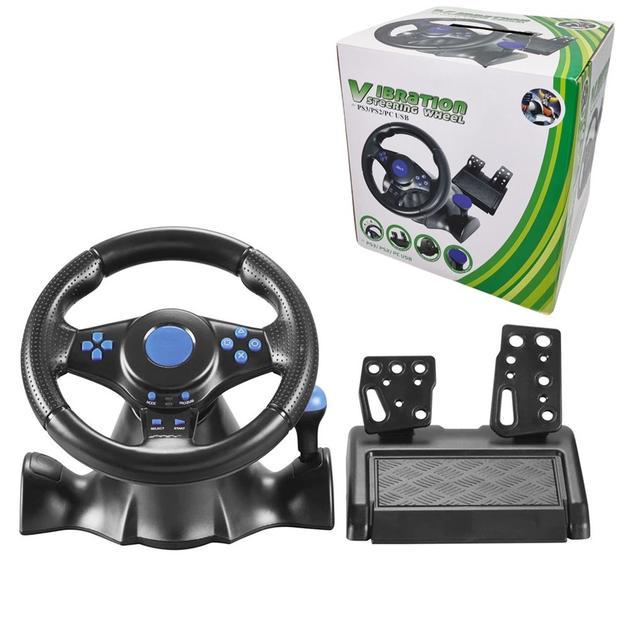 Игровой руль Vibration Steering Wheel 3в1 с педалями и коробкой передач (94095543) - фото 2