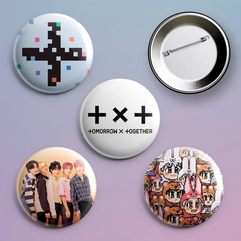 Значки на рюкзак с принтом K-pop Tomorrow X Together 4 шт.