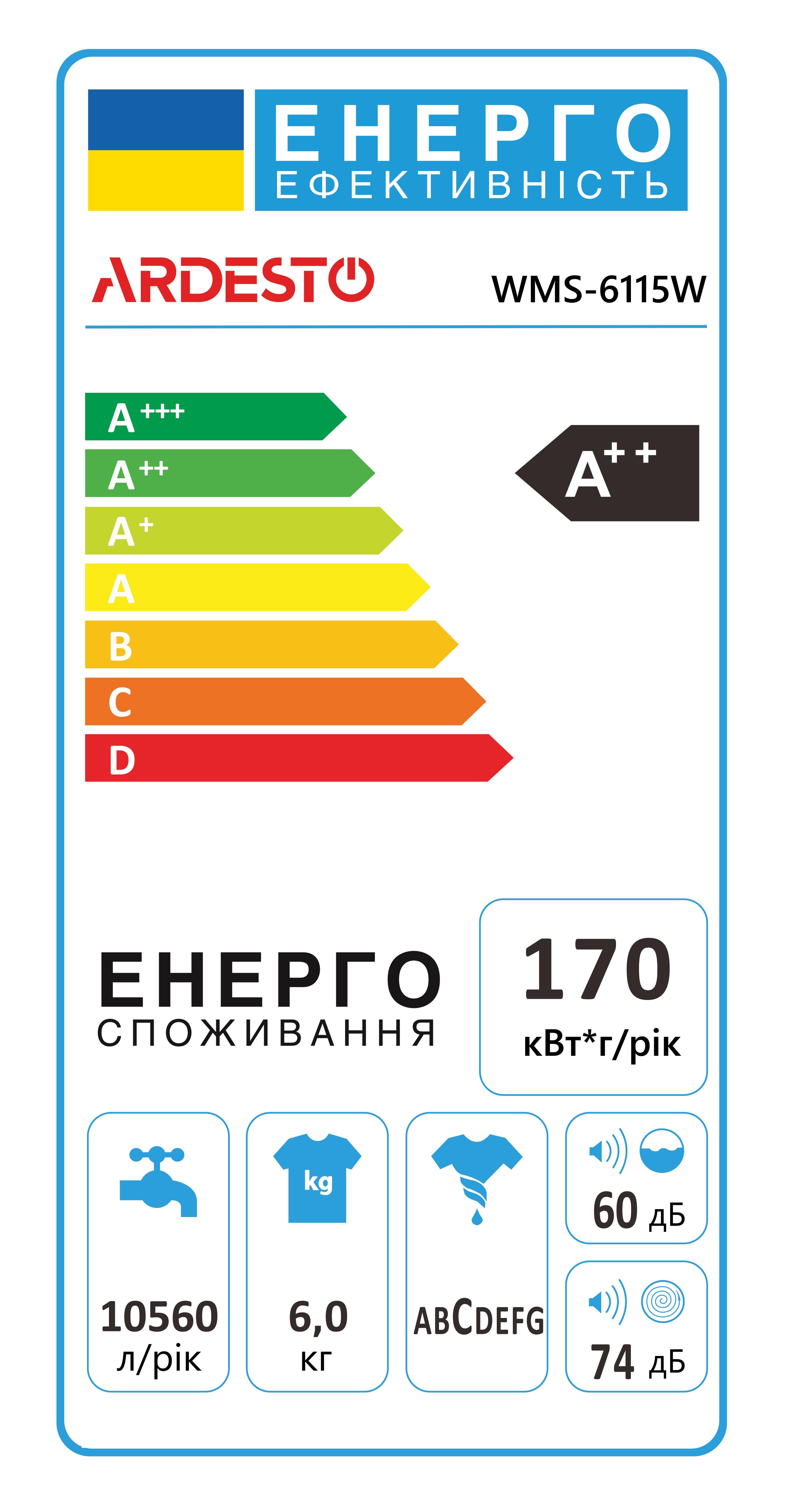 Пральна машина Ardesto WMS-6115W - фото 8