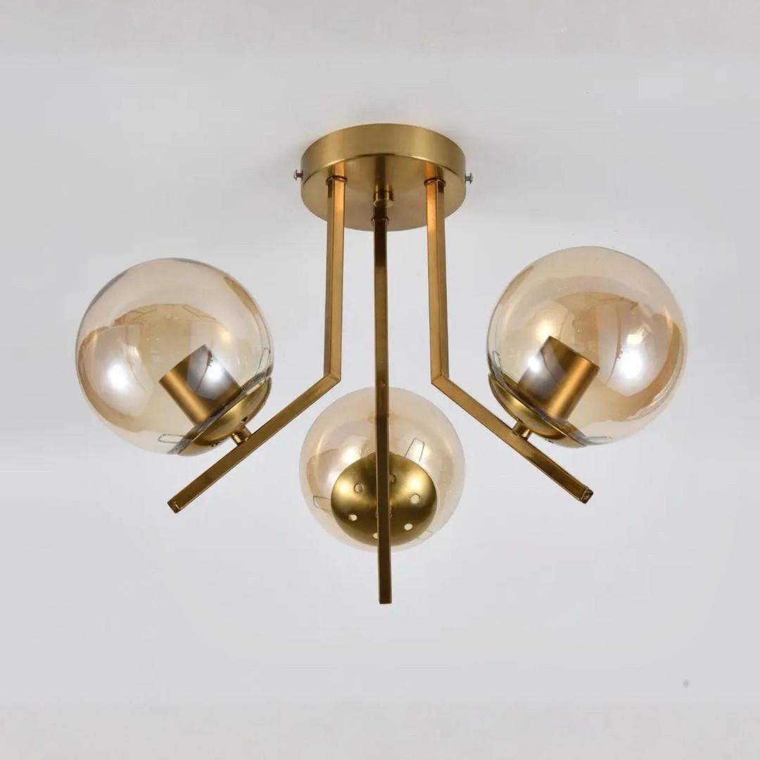 Люстра Sirius на три стеклянных плафона под лампу Е27 Медный (MX412-3 Copper)