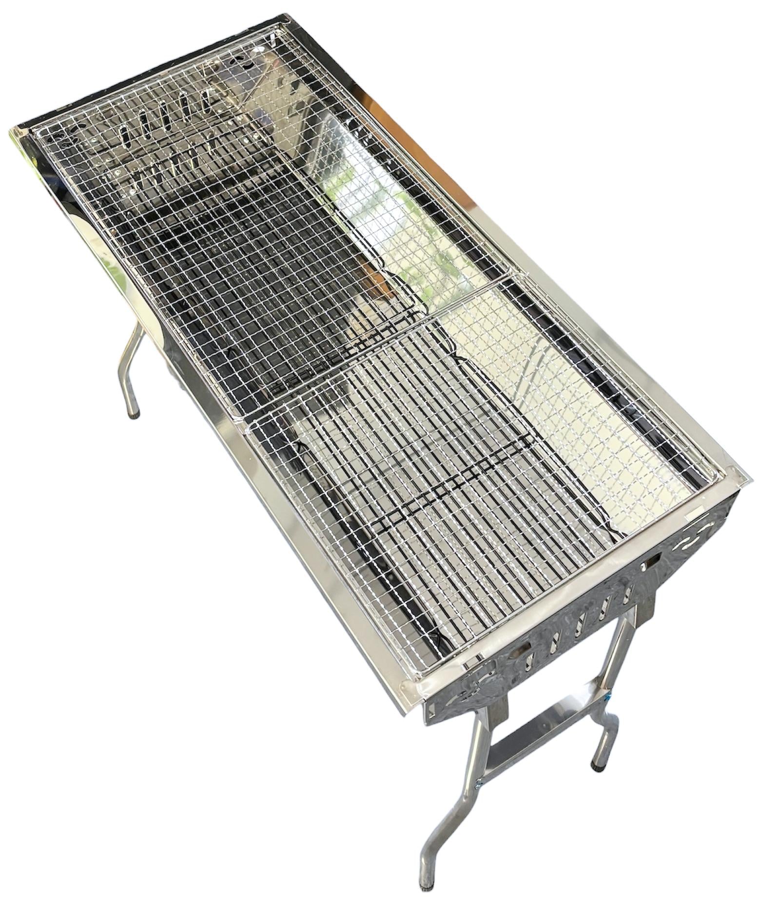 Мангал гриль складной портативный из нержавеющей стали на ножках 72x33x68 см (33347762) Мангал гриль складной портативный из нержавеющей стали на ножках 72x33x68 см (33347762)