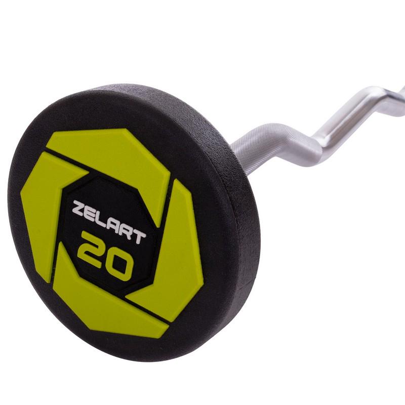 Штанга Zelart Urethane Barbell фіксована вигнута поліуретанова TA-2690-20 довжина 104 см 20 кг (DR002579) - фото 3