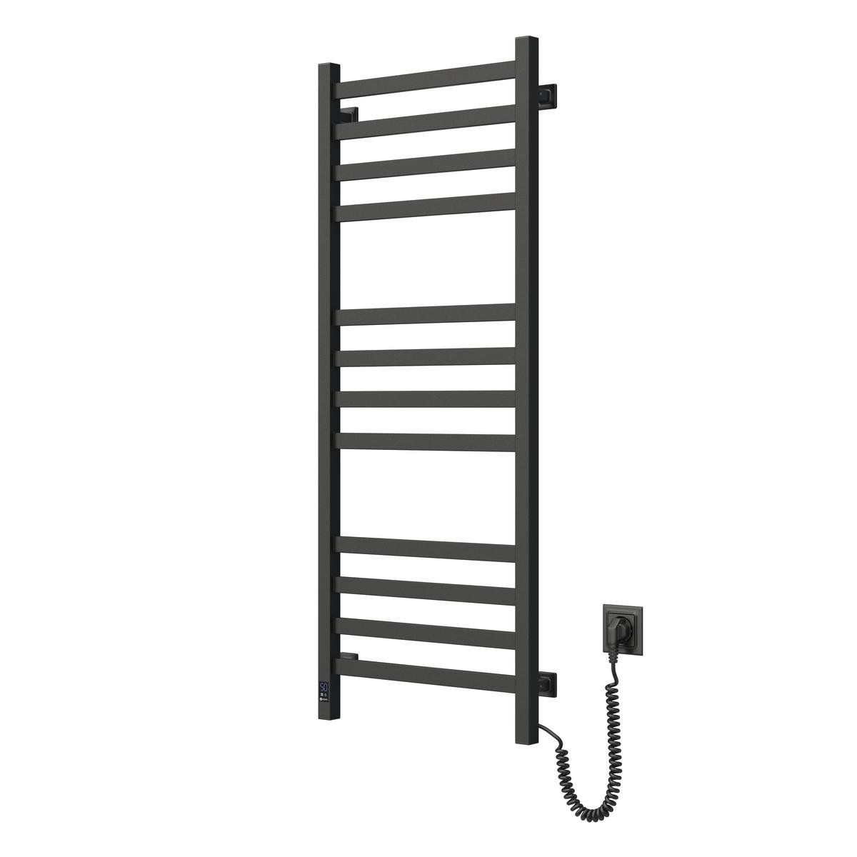 Полотенцесушитель электрический NAVIN Авангард Sensor с Wi-Fi правая с таймером 480х1200 мм Черный муар (S12-228055-4812)