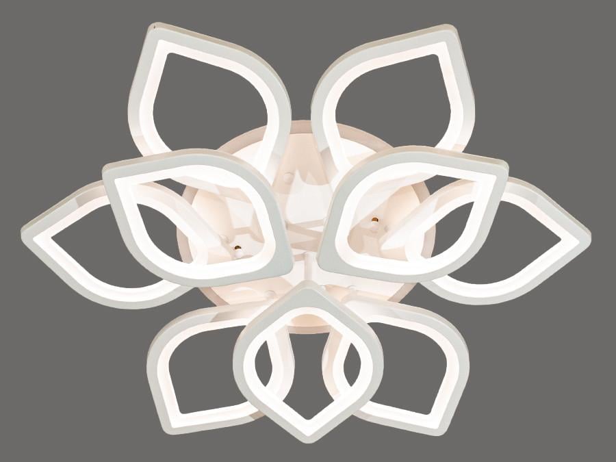 Люстра світлодіодна в спальню з пультом 165W на 19м2 Білий (8073-6+3WH-LS)