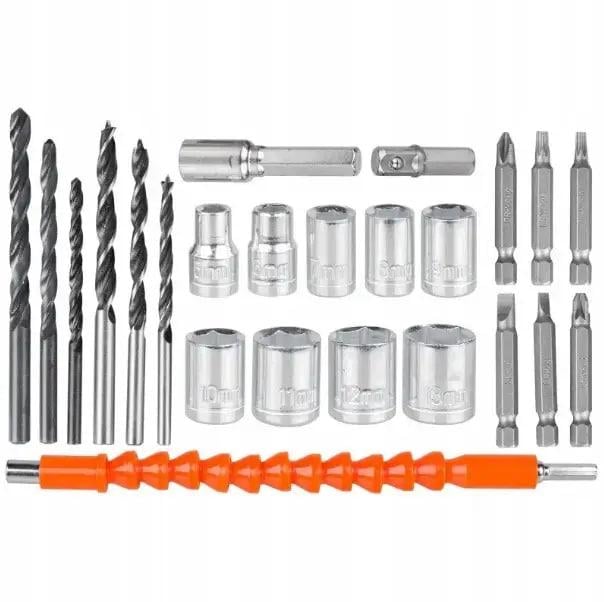 Шурупокрут акумуляторний DUKU з набором біт/свердел/інструментів і насадками в кейсі з 2-ма акумуляторами 24V 5Ah - фото 8 Шурупокрут акумуляторний DUKU з набором біт/свердел/інструментів і насадками в кейсі з 2-ма акумуляторами 24V 5Ah - фото 8