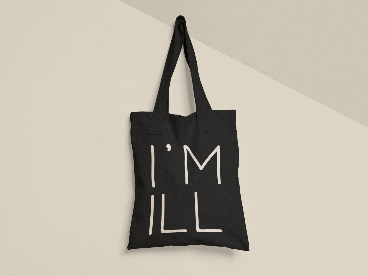 Эко-сумка шоппер с принтом "I'm ill" 38х40 см Черный (ПН440-Т1)