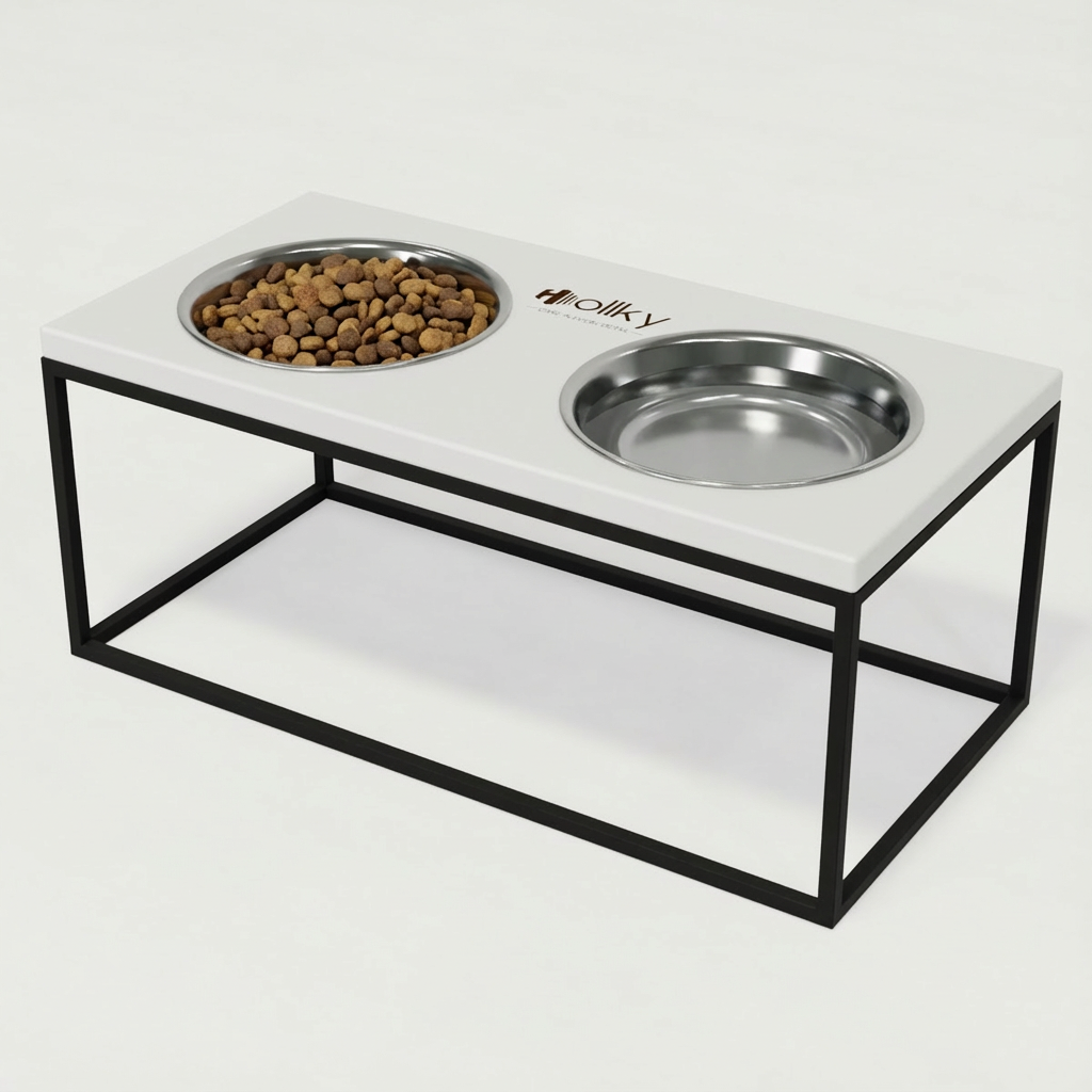 Миски на подставке для больших собак Hollky Base XL20 2х1,8 л (BXL20-522620-BLWH) - фото 1 Миски на подставке для больших собак Hollky Base XL20 2х1,8 л (BXL20-522620-BLWH) - фото 1