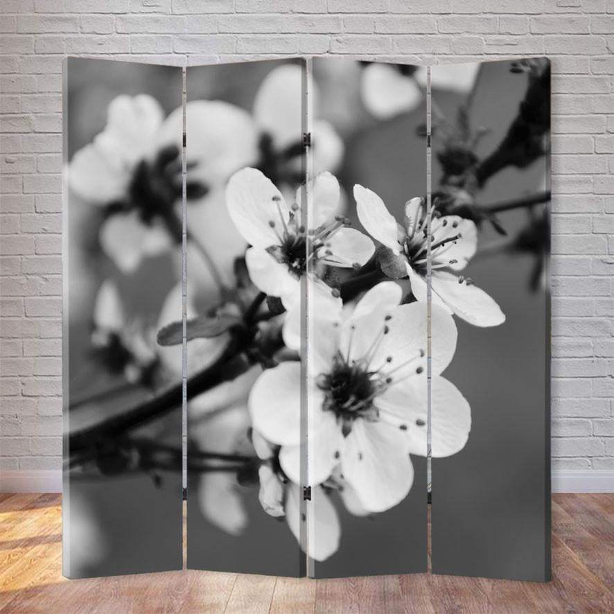 Ширма Черно-белый цветок вишни 160х180 см (676609804)