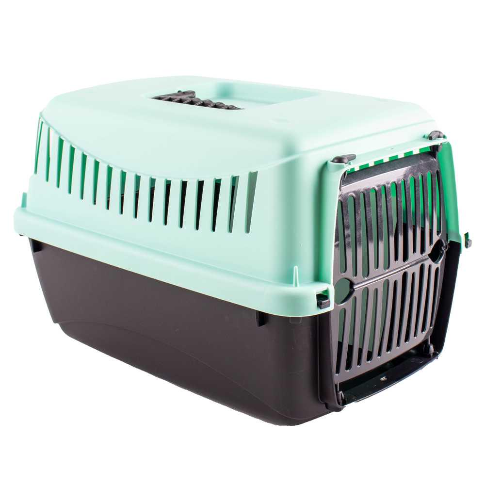 Переноска для животных Bergamo Gipsy XS Smal пластиковая дверца 39х26х25 cм Голубой