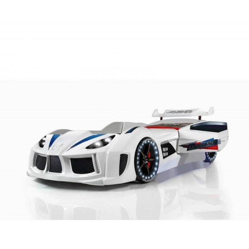 Кровать-машина Super Car Musvenus с подсветкой и звуковыми эффектами/пульт ДУ Белый Кровать-машина Super Car Musvenus с подсветкой и звуковыми эффектами/пульт ДУ Белый