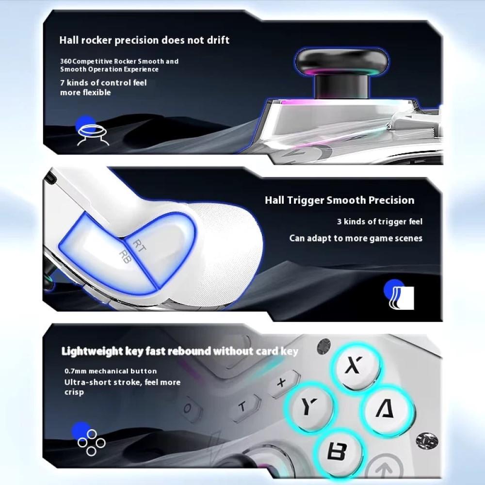 Геймпад беспроводной RGB N-Switch/Steam/PC/Android/iOS 600 mAh Белый (CM-619) - фото 10 Геймпад беспроводной RGB N-Switch/Steam/PC/Android/iOS 600 mAh Белый (CM-619) - фото 10