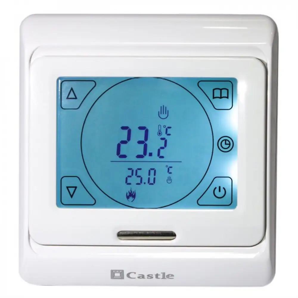 Терморегулятор настенный Castle M9.716 сенсорный программируемый для теплого пола Белый Терморегулятор настенный Castle M9.716 сенсорный программируемый для теплого пола Белый