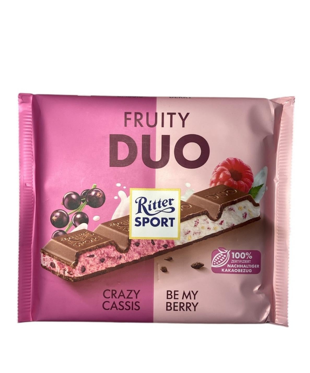 Шоколад Ritter Sport Fruity Duo молочный с начинкой малины и смородины 218 г (60854)
