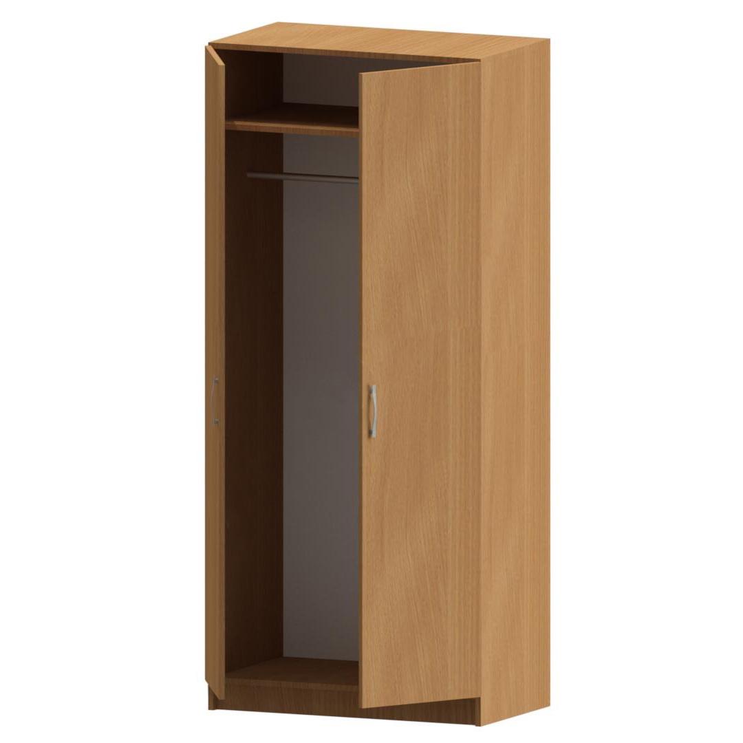 Шафа для одягу Goydalka 2-х дверна зі штангою та полицею ЛДСП/кромка ПВХ 800х450х1800 мм Бук (42401) - фото 2