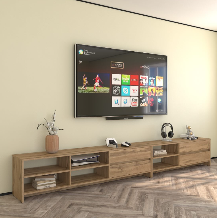 Тумба под телевизор Beskyd 310 3100х352х450 мм Дуб Аппалачи