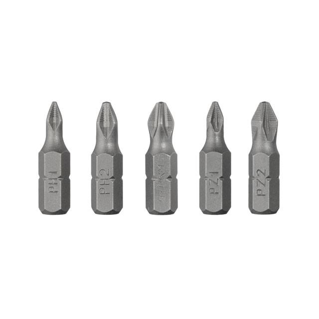 Комплект отверточных насадок Intertool VT-0210 PH1/PH2/PZ1/PZ2 1/4" 25 мм S2 5 ед. (8345159) - фото 3