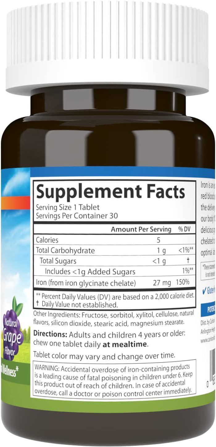 Железо для детей Carlson Chewable Iron Natural Grape 30 таб. - фото 2
