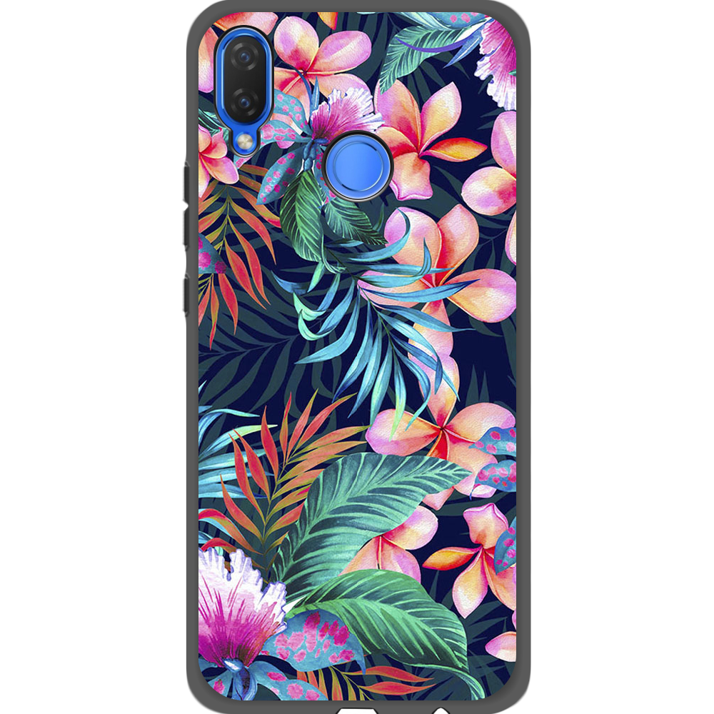 Чехол Boxface Huawei P Smart Plus flowers in the tropics Черный силикон (34912-up1971-35159)