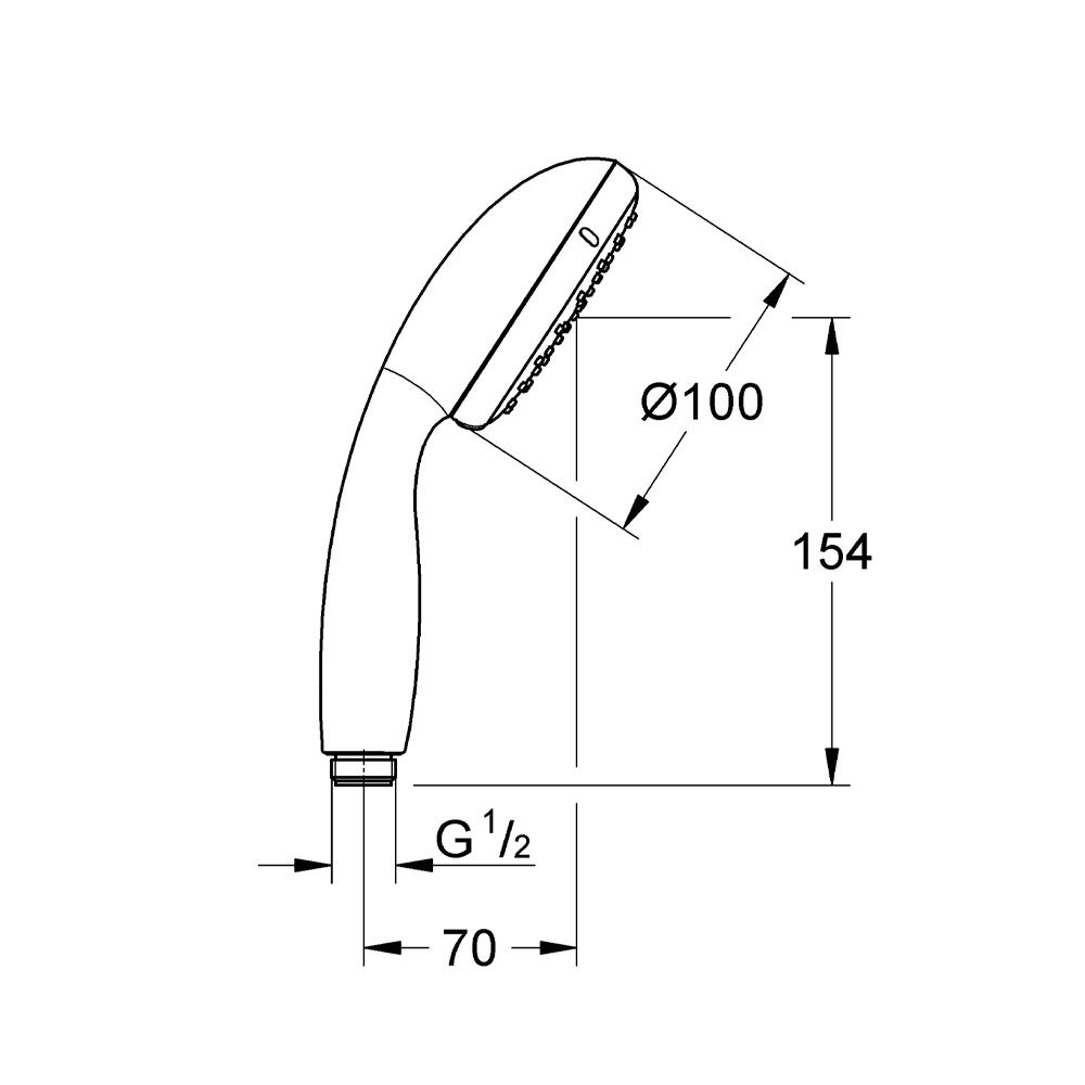 Душова лійка Grohe QuickFix Vitalio Go 26189000 CV031205 однорежимна 100 мм Білий (162002) - фото 2