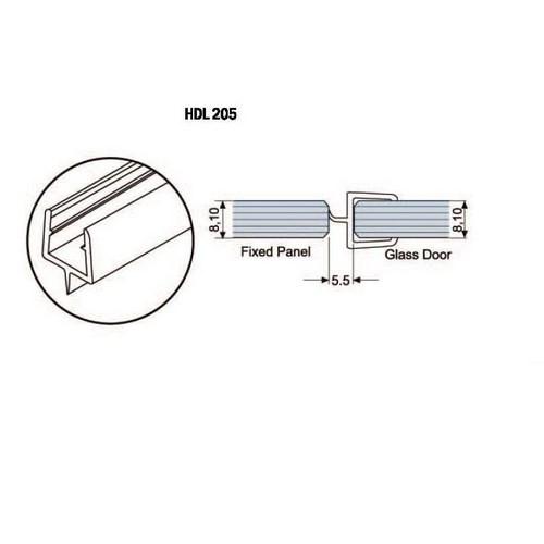 Профиль уплотнительный для душевых кабин и перегородок HaiDeLi HDL-205 стекло-стена-стекло 90° - фото 2