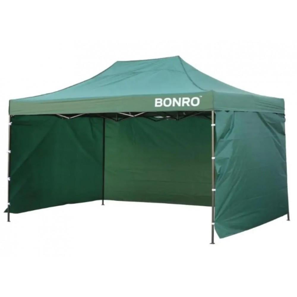 Палатка-павильон раздвижная Bonro B-9005 со стенками 3х4,5 м с сумкой Зеленый (42400989)