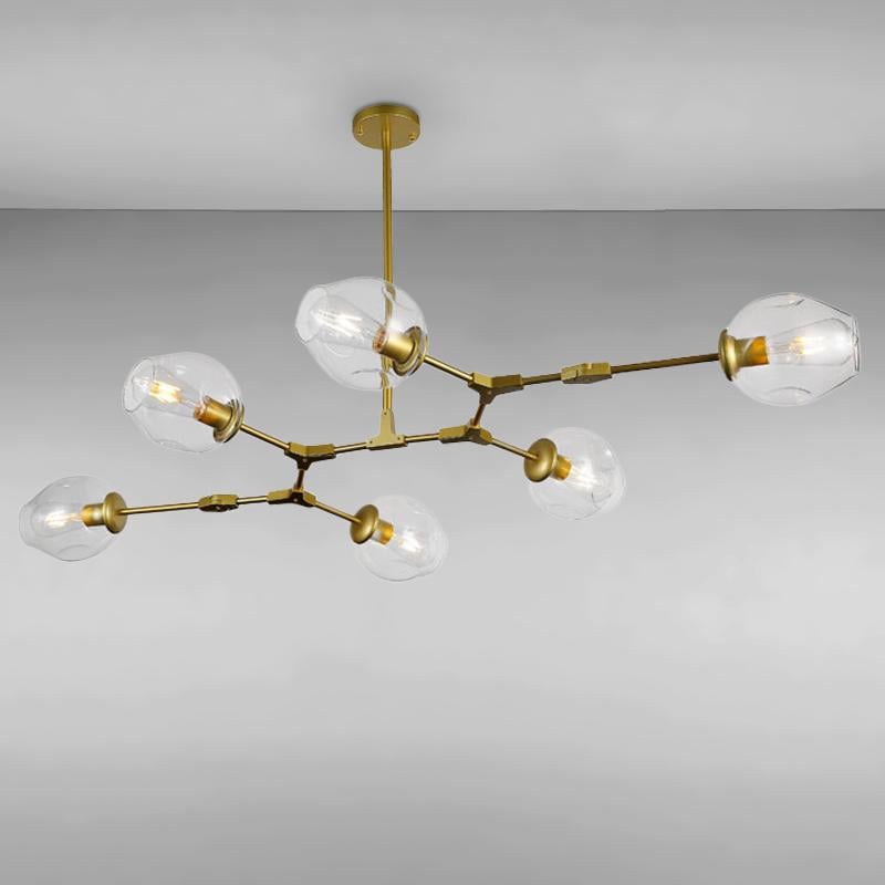 Люстра подвесная молекула Light House LS-15181-6 GD+CL на шесть ламп Золото