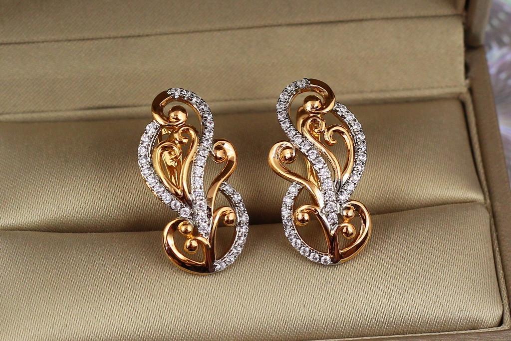 Серьги Xuping Jewelry Рококо с родием 2,5 см Золотистый (2083955525)