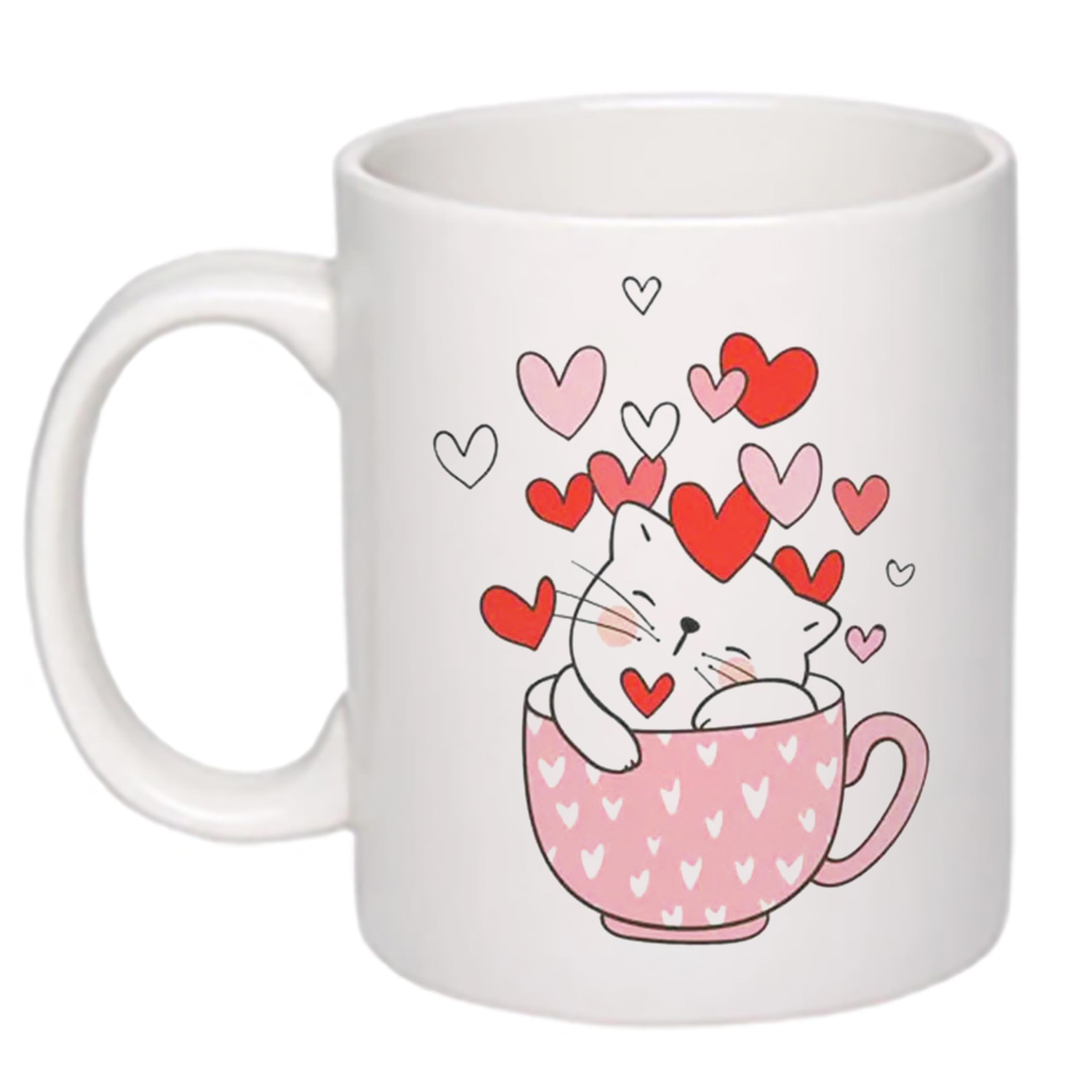 Чашка с принтом Love you 330 мл Белый (17499)