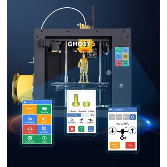 3D-принтер объемный Flyingbear Ghost 6300 Вт FDM 255х210х210 мм 150 мм/с - фото 4