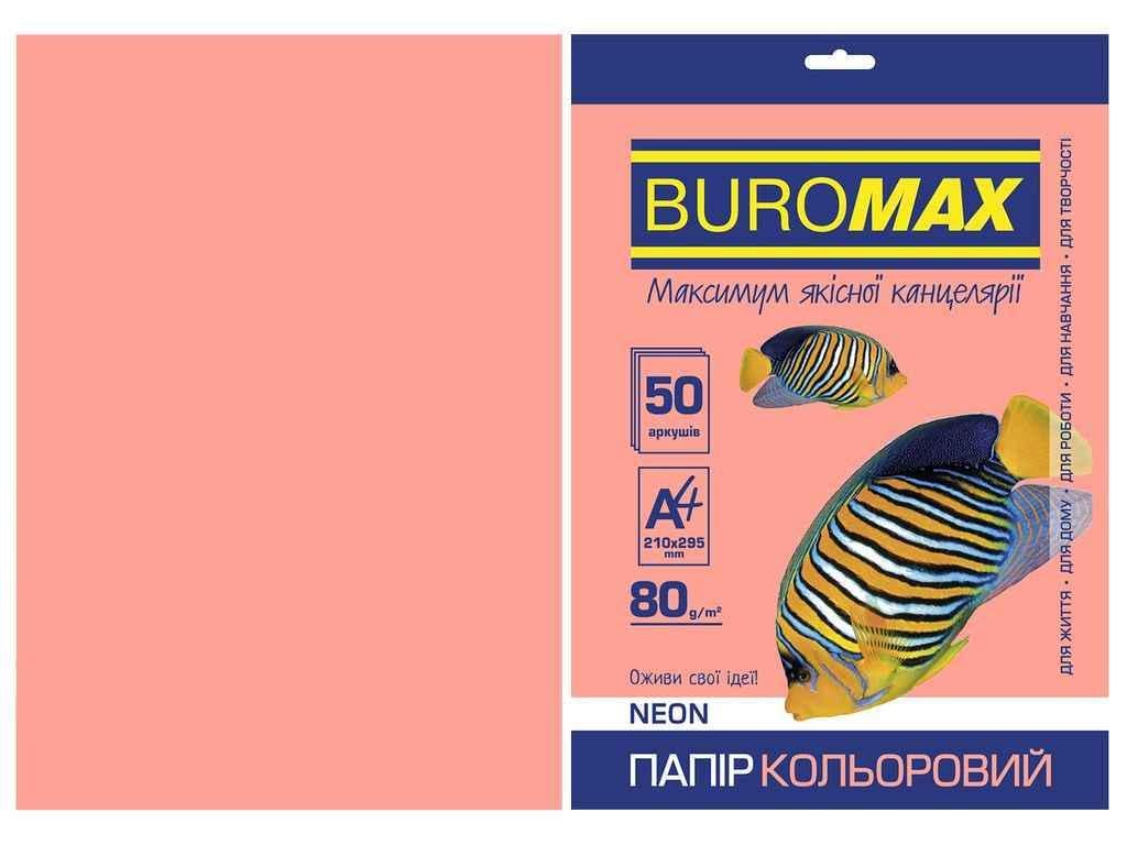 Бумага цветная Buromax А4 NEON 50 л. Розовый (BM.2721550-10)