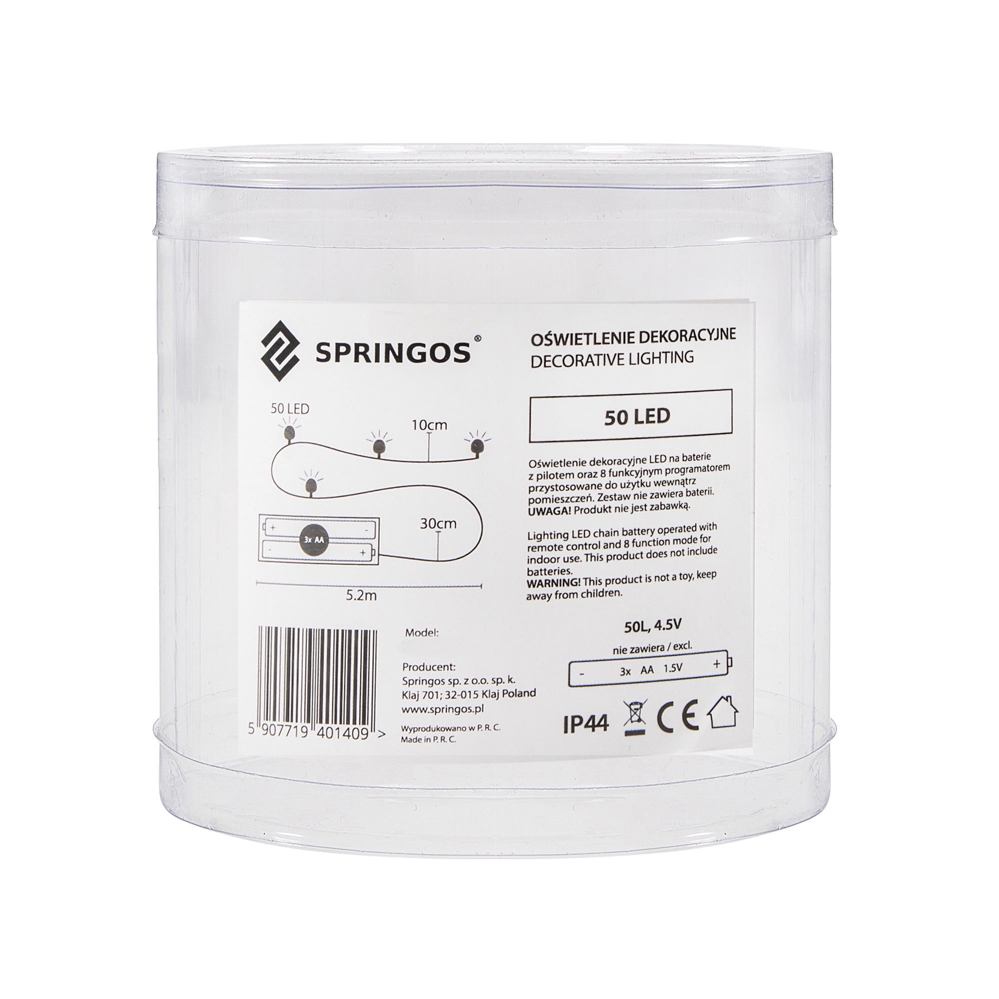 Гірлянда на батарейках Springos 50 LED Pilot 4,9 м Cold white (CL0106) - фото 9 Гірлянда на батарейках Springos 50 LED Pilot 4,9 м Cold white (CL0106) - фото 9