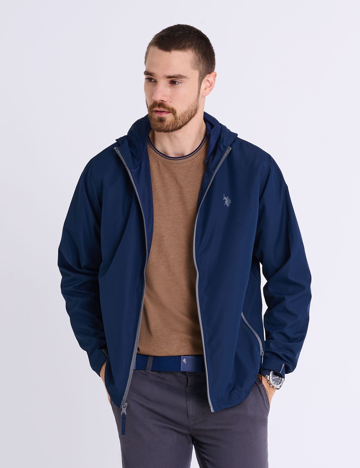 Куртка мужская ветровка US Polo Assn. Premium Quality Luxury Edition с капюшоном M Темно-синий (39006058) Куртка мужская ветровка US Polo Assn. Premium Quality Luxury Edition с капюшоном M Темно-синий (39006058)