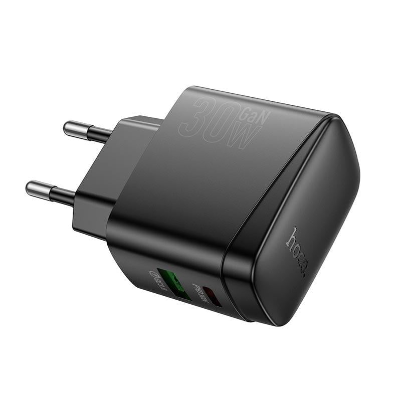 Зарядний пристрій для телефонів Hoco CS61A Bright charger USB/Type-C 30W/3A Black (7782e0ed) - фото 2 Зарядний пристрій для телефонів Hoco CS61A Bright charger USB/Type-C 30W/3A Black (7782e0ed) - фото 2