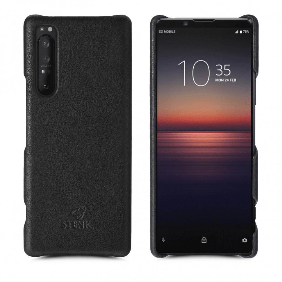 Кожаная накладка Stenk Cover для Sony Xperia 1 II Черный (69450)