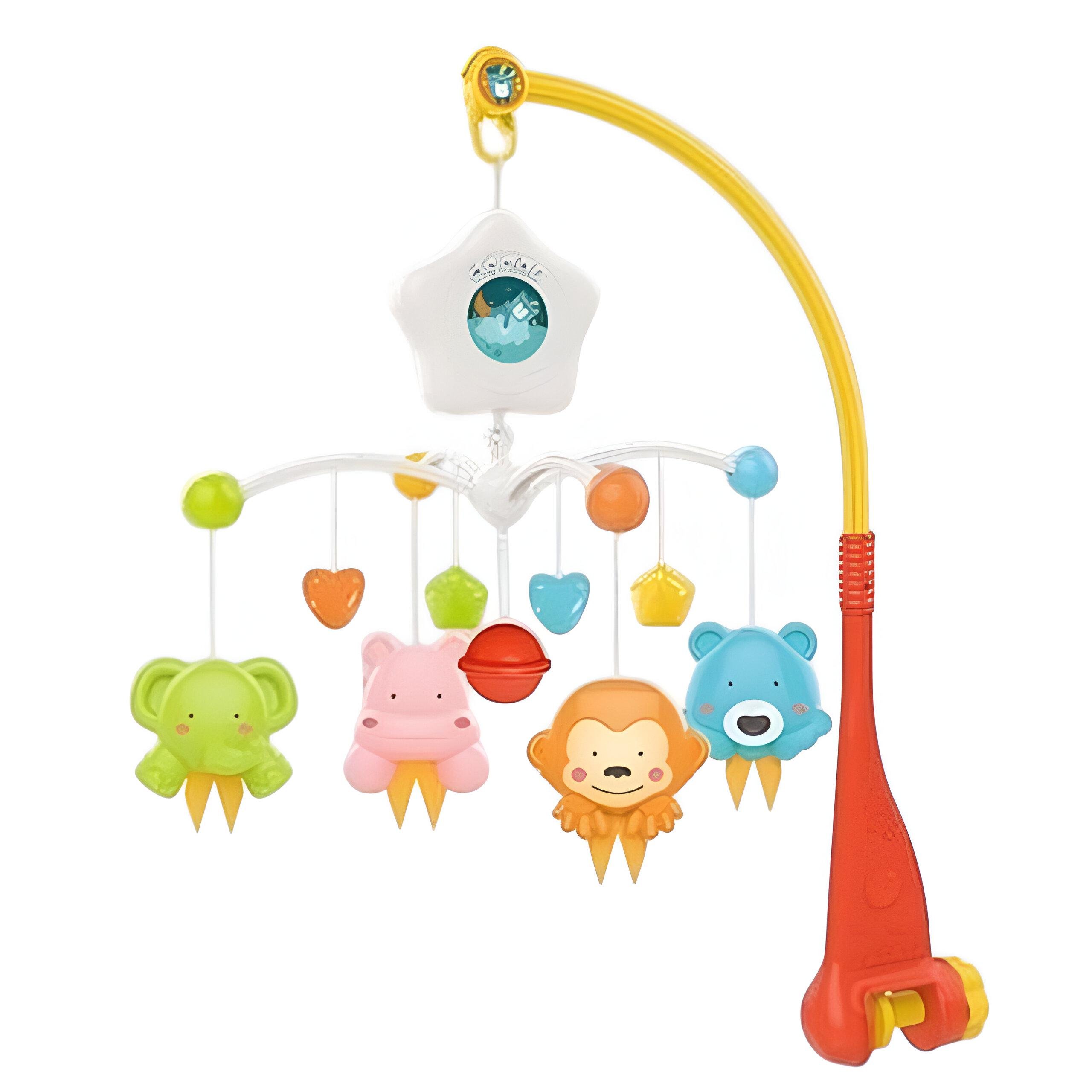 Музыкальная карусель Huanger HE 0308 с проекцией и зверушками Красный