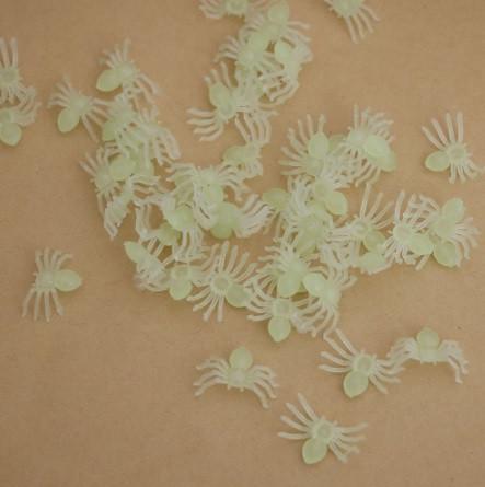 Комплект пауков на Хэллоуин фосфорные 48 шт. 2х1 см Салатовый (11369/1)