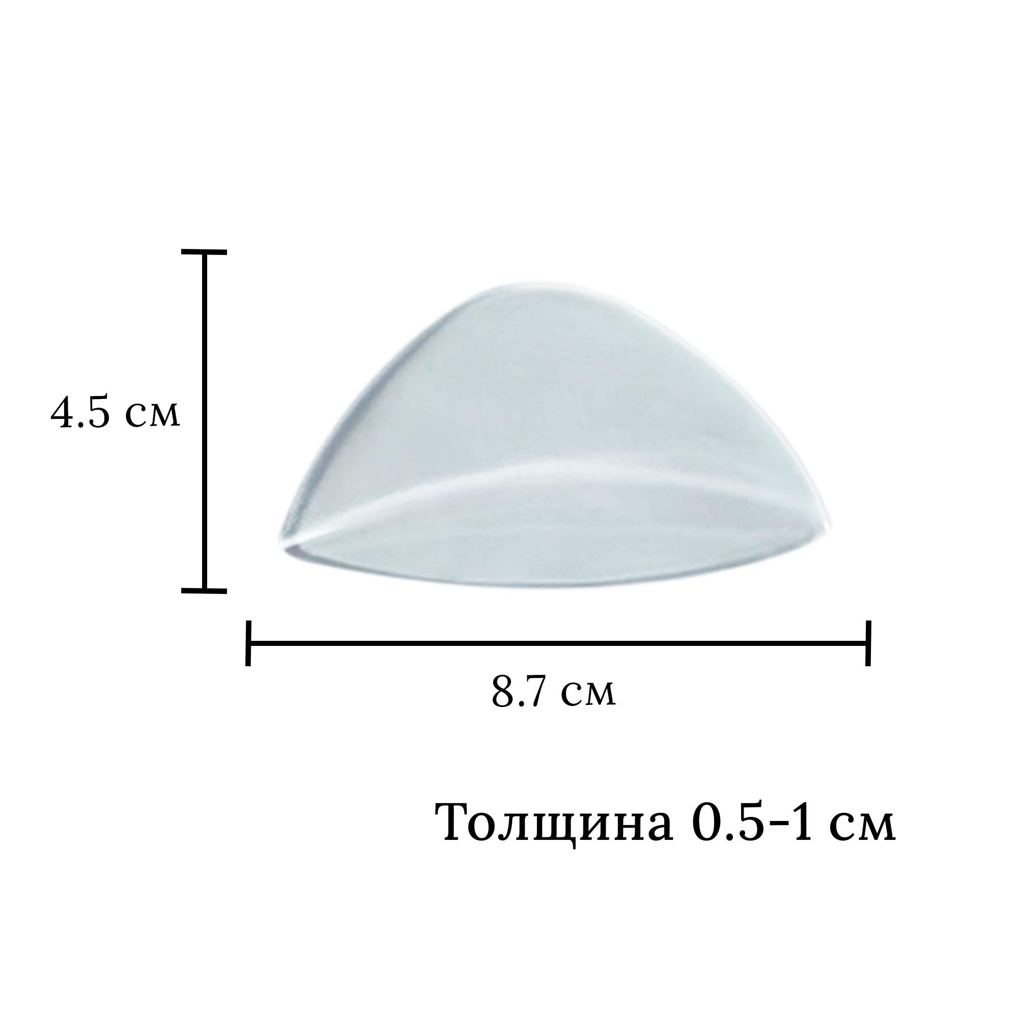 Клин силиконовый клеящиеся под продольный свод стопы р. 8,7x4,5 см универсальный Прозрачный (V-02 №3) - фото 4