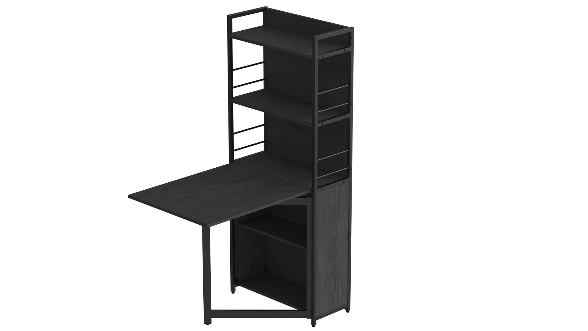 Стіл книжка з етажеркою Ferrum-decor Практик 2 метал/ДСП 16 мм 1555x640x990 мм Чорний/Сосна Кембра (FRD-104627) - фото 4