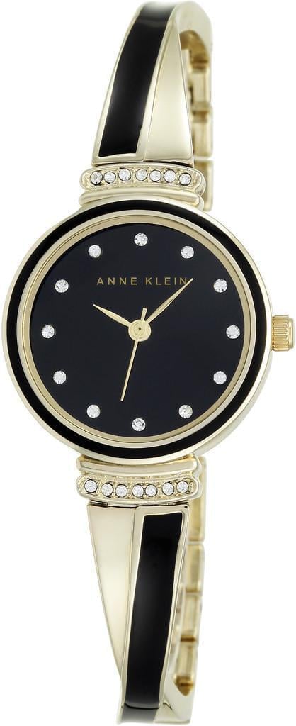 Наручные часы женские Anne Klein AK/2216BKGB с черным циферблатом и золотистым стальным браслетом Наручные часы женские Anne Klein AK/2216BKGB с черным циферблатом и золотистым стальным браслетом