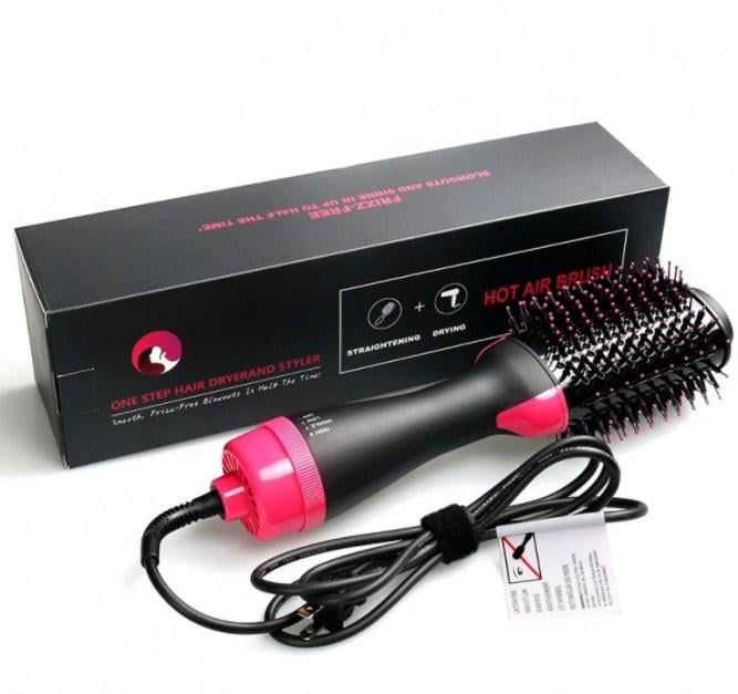 Фен-гребінець 3в1 для укладання волосся One Step Blower Brush 1000 Вт Black