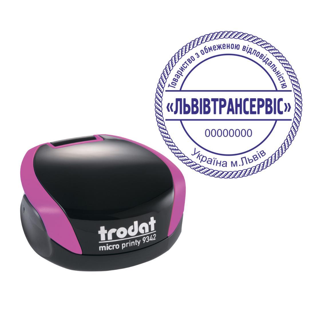 Печать ТОВ на карманном оснащении Trodat Micro Printy 9342 d 42 мм Фиолетовый (ООО3/9342/V)