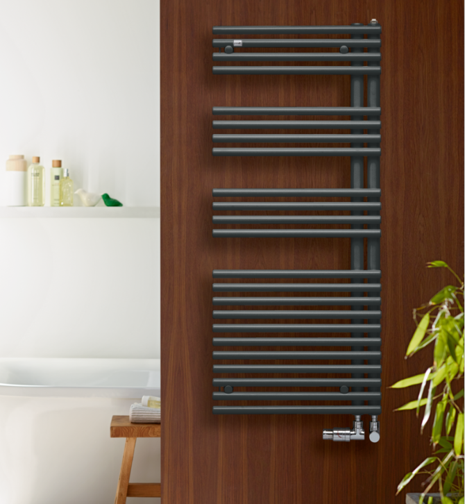 Полотенцесушитель Zehnder Forma Asym правый 1161х596 мм Антрацитовый