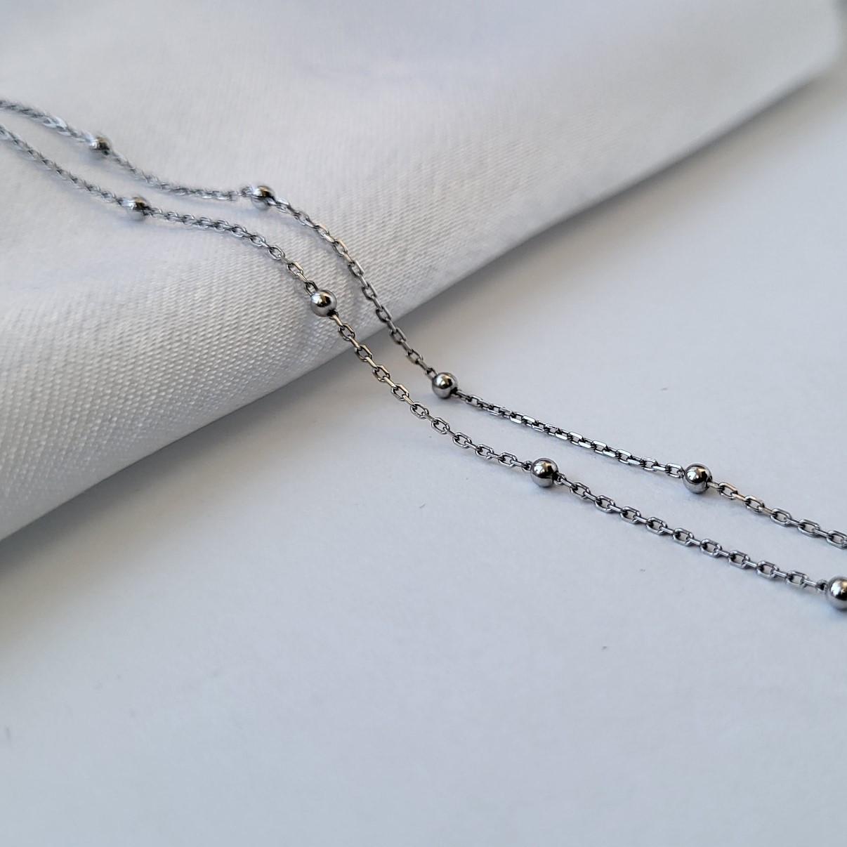 Цепочка серебряная женская Якорь с шариками 35 см 925 пробы 1,30 г (226р1/35)