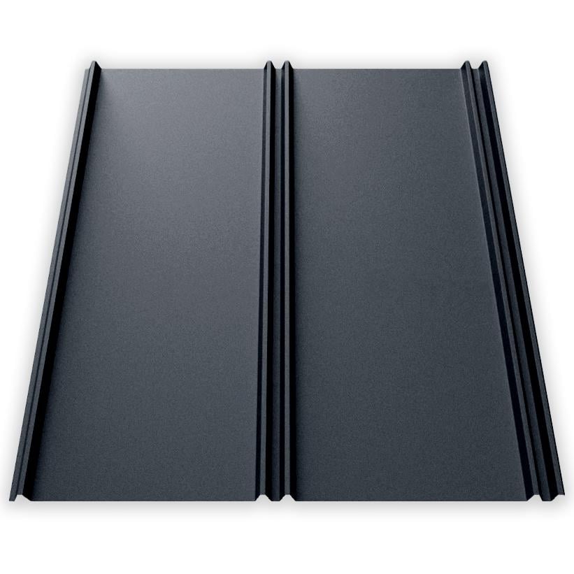 Фальц-настил AKM Zn 100 г/м2 0,43 мм 1120х2000 мм Ral 9005 Черный матовый (30302788)