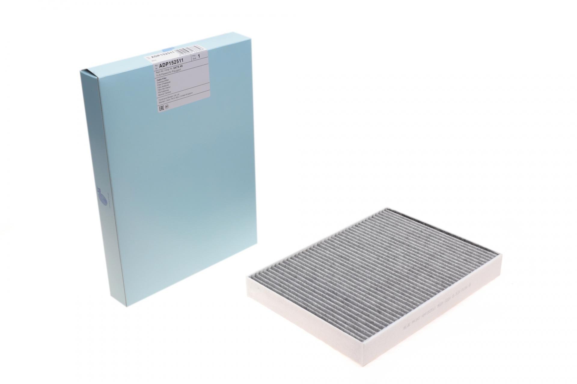 Фильтр салона BLUE PRINT для Citroen C5/Peugeot 407 04- угольный (ADP152511)